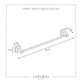 CERANO Nástěnný držák na ručníky Polo chrom CER-479836