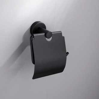 CERANO Nástěnný držák toaletního papíru Lineo - černá matná CER-479563
