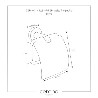 CERANO Nástěnný držák toaletního papíru Lineo - černá matná CER-479563
