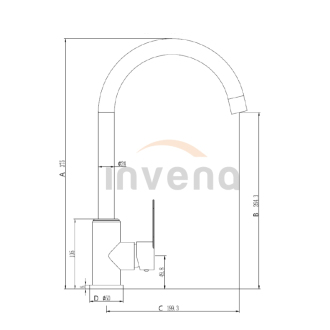 Invena IRON BZ-53-L23-L Dřezová baterie, nerez
