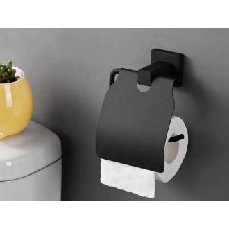 CERANO Nástěnný držák toaletního papíru Polo - černá matná CER-479569
