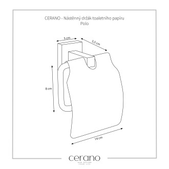 CERANO Nástěnný držák toaletního papíru Polo - chrom CER-479566