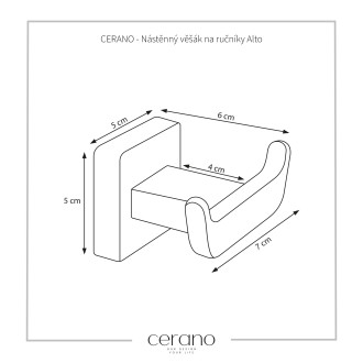 CERANO Nástěnný věšák na ručníky Alto - chrom CER-479542