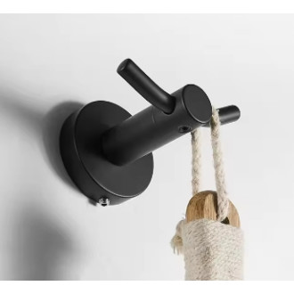 CERANO - Nástěnný věšák na ručníky Lineo - černá matná