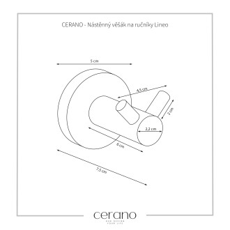 CERANO Nástěnný věšák na ručníky Lineo černá mat CER-479827