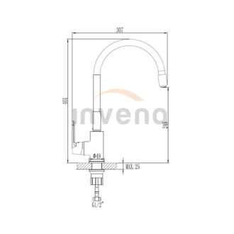 Invena JOGA PLUS BZ-32-P04-C Dřezová baterie, černá