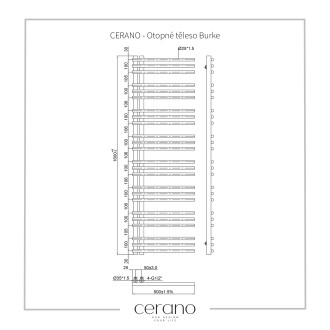CERANO Otopné těleso Burke D5 750W černá matná 1600x500 mm CER-429640