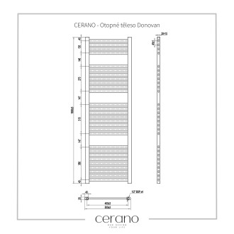 CERANO Otopné těleso Donovan kombinovaný 477W černá matná 1600x500 mm CER-429613