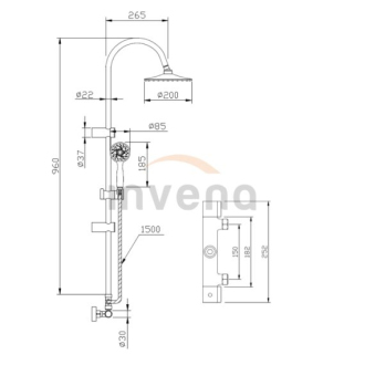Invena GRACJA AU-15-D01-C Sprchový set s termostatickou baterií, chrom