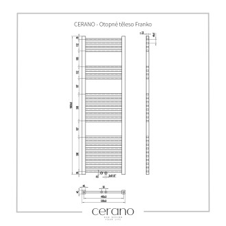 CERANO Otopné těleso Franko kombinovaný D5 514W černá matná 1600x500 mm CER-429649