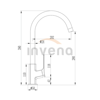 Invena NERI BZ-01-001-L Dřezová baterie, chrom