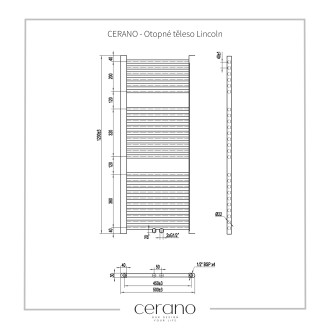 CERANO Otopné těleso Lincoln kombinovaný D5 366W bílá matná 1200x500 mm CER-429580