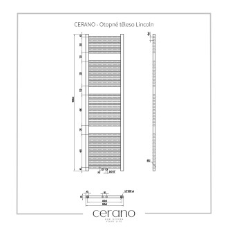 CERANO Otopné těleso Lincoln kombinovaný D5 559W černá matná 1800x500 mm CER-429574