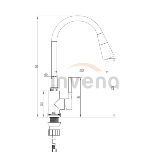 Invena HULA PLUS BZ-85-P02-L Dřezová baterie, bílá