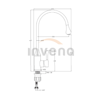 Invena PINGO BZ-55-L09-L Dřezová baterie, zlatá
