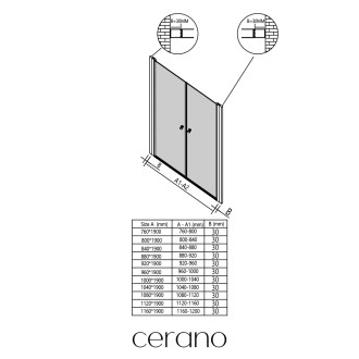 CERANO Rozšiřující profil pro sprchové dveře Antelo L/P - chrom CER-543916