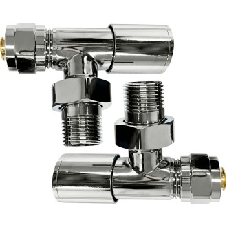 CERANO Sada rohových připojovacích ventilů chrom CER-478126