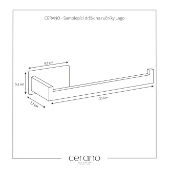CERANO Samolepící držák na ručníky Lago černá mat CER-479380
