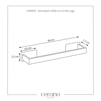 CERANO Samolepící držák na ručníky Lago černá mat CER-479392