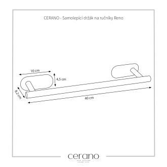CERANO - Samolepící držák na ručníky Reno - chrom - 60 cm