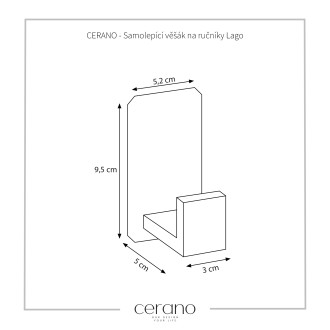 CERANO - Samolepící věšák na ručníky Lago - černá matná