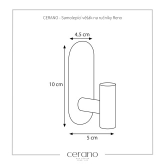 CERANO Samolepící věšák na ručníky Reno - chrom CER-479419