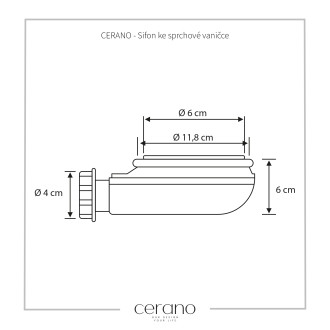 CERANO Sifon ke sprchové vaničce bílá 11,8x6 cm CER-414764