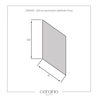 CERANO - Sprchová zástěna Walk-in Onyx Round L/P - kulatá vzpěra + přídavný panel 30 cm - černá matná, transparentní sklo - 160x200 cm
