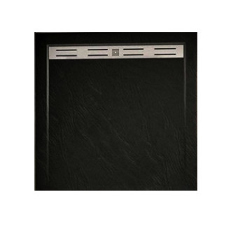 CERANO Sprchová vanička čtvercová Docia sifon+nerezový kryt černá matná 80x80cm CER-LMR88