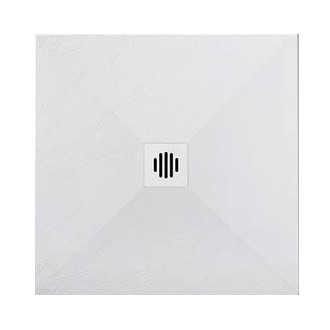 CERANO Sprchová vanička čtvercová Luno sifon+nerezový kryt bílá matná 80x80 cm CER-FGR88-W