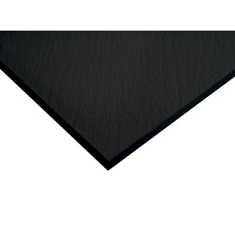 CERANO - Sprchová vanička čtvercová Pablo - SMC/minerální kompozit - strukturovaná černá matná - 90x90x3 cm