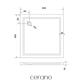 CERANO Sprchová vanička čtvercová Soto bílá lesklá 100x100 cm CER-425545