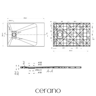CERANO Sprchová vanička obdélníková Gusto černá matná 110x70 cm CER-414602