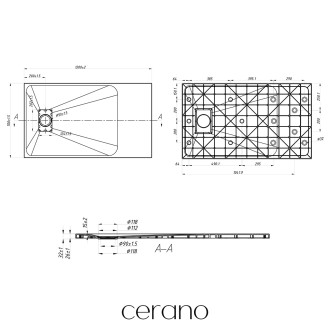 CERANO Sprchová vanička obdélníková Gusto černá matná 120x70 cm CER-414608