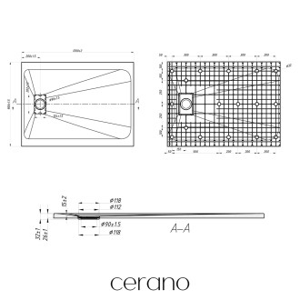 CERANO Sprchová vanička obdélníková Gusto černá matná 120x90 cm CER-414722