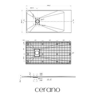 CERANO Sprchová vanička obdélníková Gusto černá matná 140x70 cm CER-414614