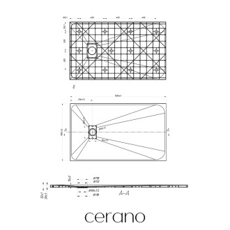 CERANO Sprchová vanička obdélníková Gusto černá matná 150x90 cm CER-414740