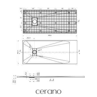 CERANO Sprchová vanička obdélníková Gusto černá matná 160x70 cm CER-414623