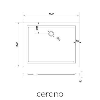 CERANO Sprchová vanička obdélníková Soto bílá lesklá 100x80 cm CER-425554