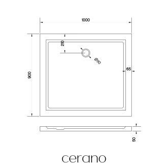 CERANO Sprchová vanička obdélníková Soto bílá lesklá 100x90 cm CER-425563