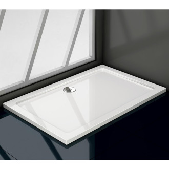 CERANO - Sprchová vanička z litého mramoru obdélníková Piato - bílá matná - 110x90 cm