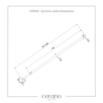 CERANO - Sprchová vzpěra kulatá - teleskopická - 150 cm - zlatá