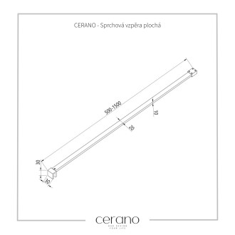 CERANO - Sprchová vzpěra plochá - bílá - 150 cm