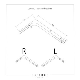CERANO Sprchová  L levá 28x15 černá mat CER-476804