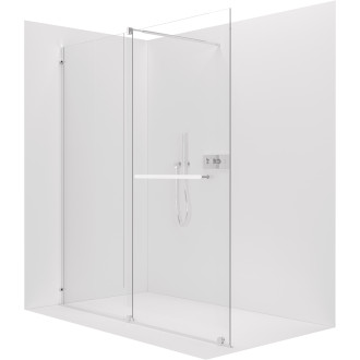 CERANO Sprchová zástěna Medin L/P chrom, transparent sklo 140x195 dvoudílná pevná
