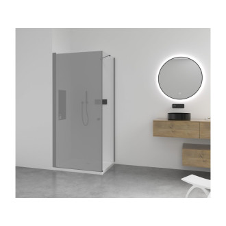 CERANO Sprchová zástěna Antelo L/P černá matná, transp.sklo 50x190 cm pevná CER-432460