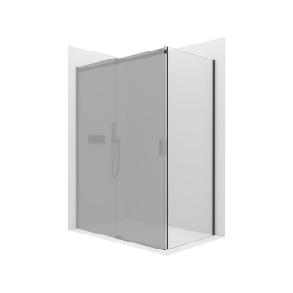 CERANO Sprchová zástěna pro dveře Santoro L/P 8mm černá mat transp sklo 100x195 jednodílná