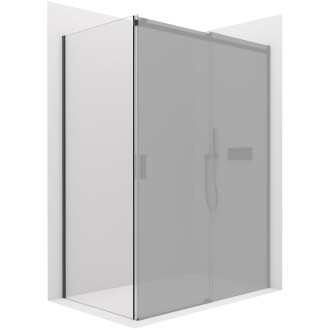 CERANO Sprchová zástěna Santoro L/P černá matná, transp.sklo 100x195 cm pevná CER-429727