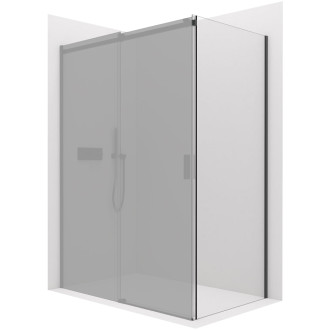 CERANO Sprchová zástěna Santoro L/P černá matná, transp.sklo 80x195 cm pevná CER-429721