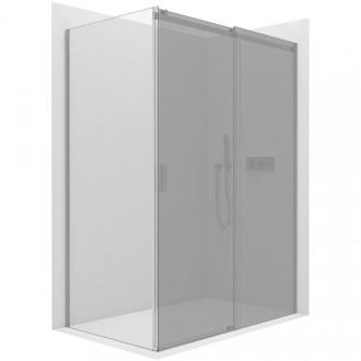 CERANO Sprchová zástěna Santoro L/P chrom, transparentní sklo 100x195 cm pevná CER-424984